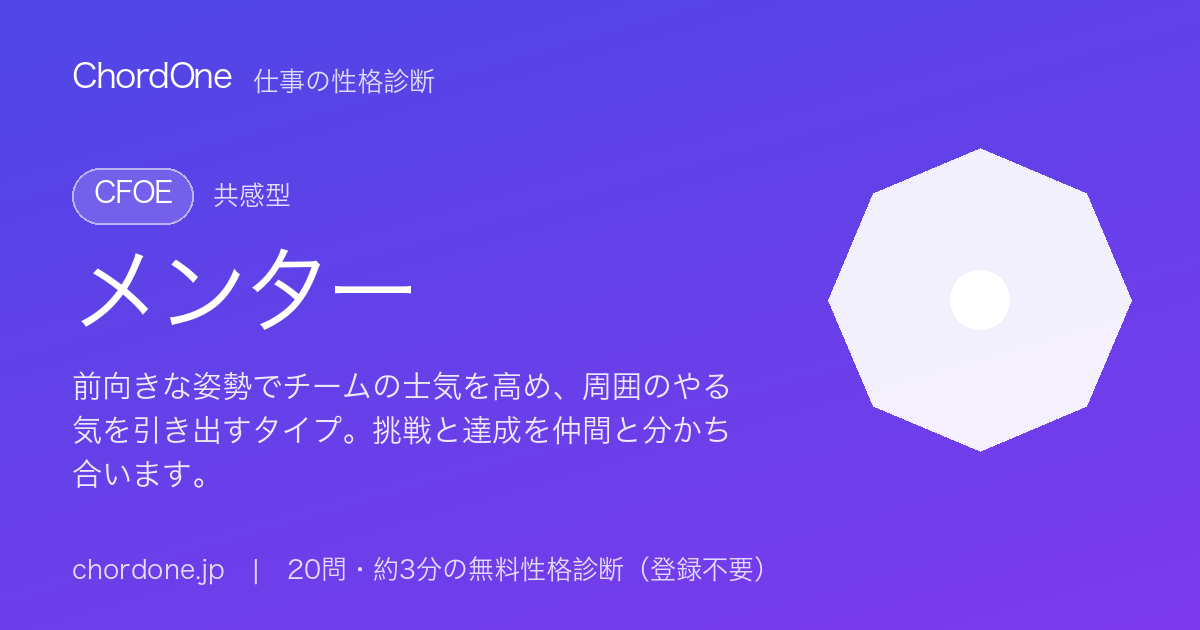 仕事の性格タイプ：メンター（CFOE）