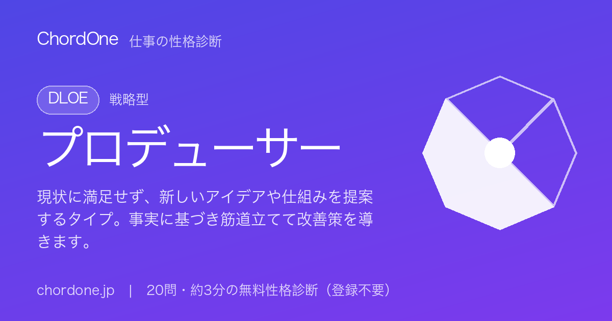 仕事の性格タイプ：プロデューサー（DLOE）