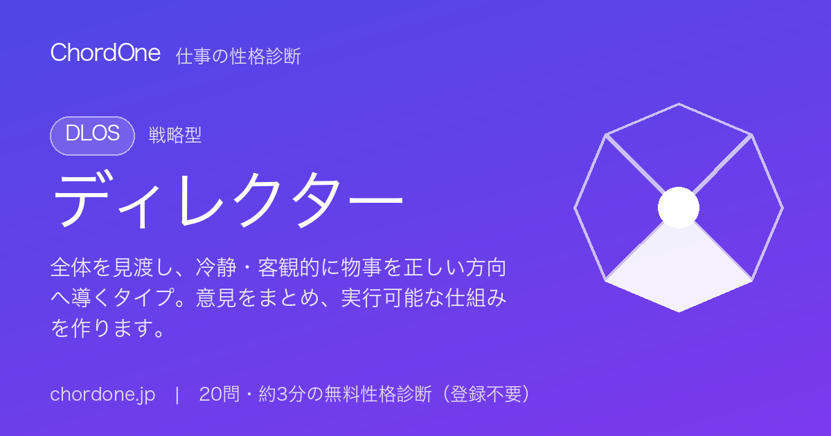 仕事の性格タイプ：ディレクター（DLOS）